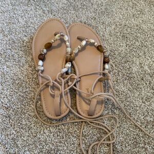 Target Tan Beaded Sandals